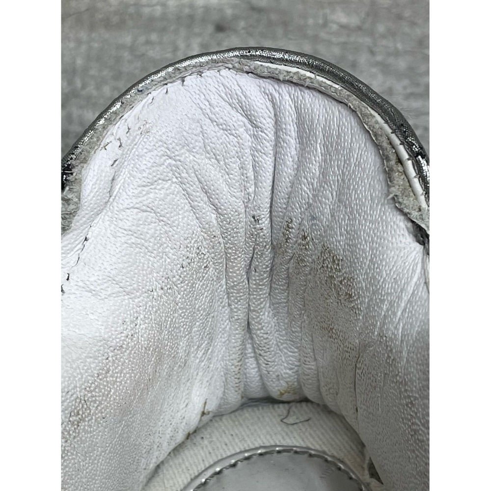 Michael Kors Felix Slip On Sneakers Womens 7 White Silver Mesh Logo Excellent - Picture 12 of 16